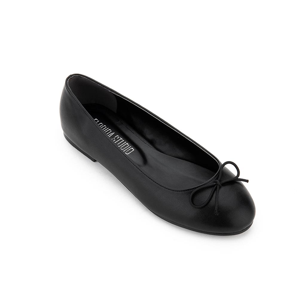 [Florida Studio] Rosehip Round Toe 1CM Flat Midnight Black [FL1932] [Shipped from Korea] 100% Authentic
