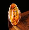 New Fashionable Baltic Amber Oval Rings for Women