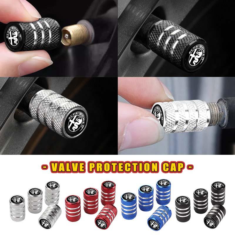 4pcs Car Tire Stem Valve Caps Dustproof Caps Cover Accessories For Alfa Romeo GT Stelvio F1 Brera Volante Tonale Gloria Disco gxz153