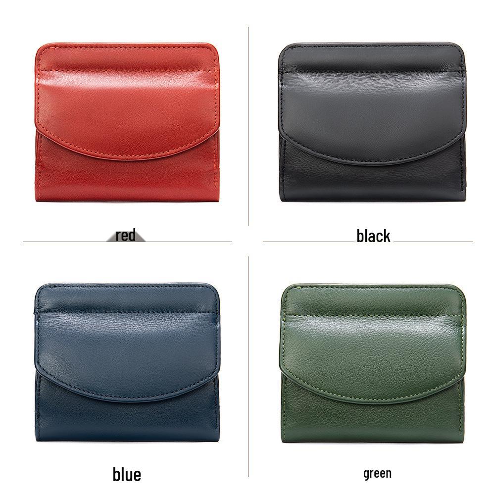 Women's Genuine Leather Slim Wallet & Coin Purse: Versatile, Soft Cowhide, Two-in-One Money Clip.