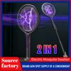 2 In 1 Multi-Functional Mosquito Killer Lamp Angle Retractable Fly Swatter USB Electric Swatter Bat Bug Zapper for Home Indoor