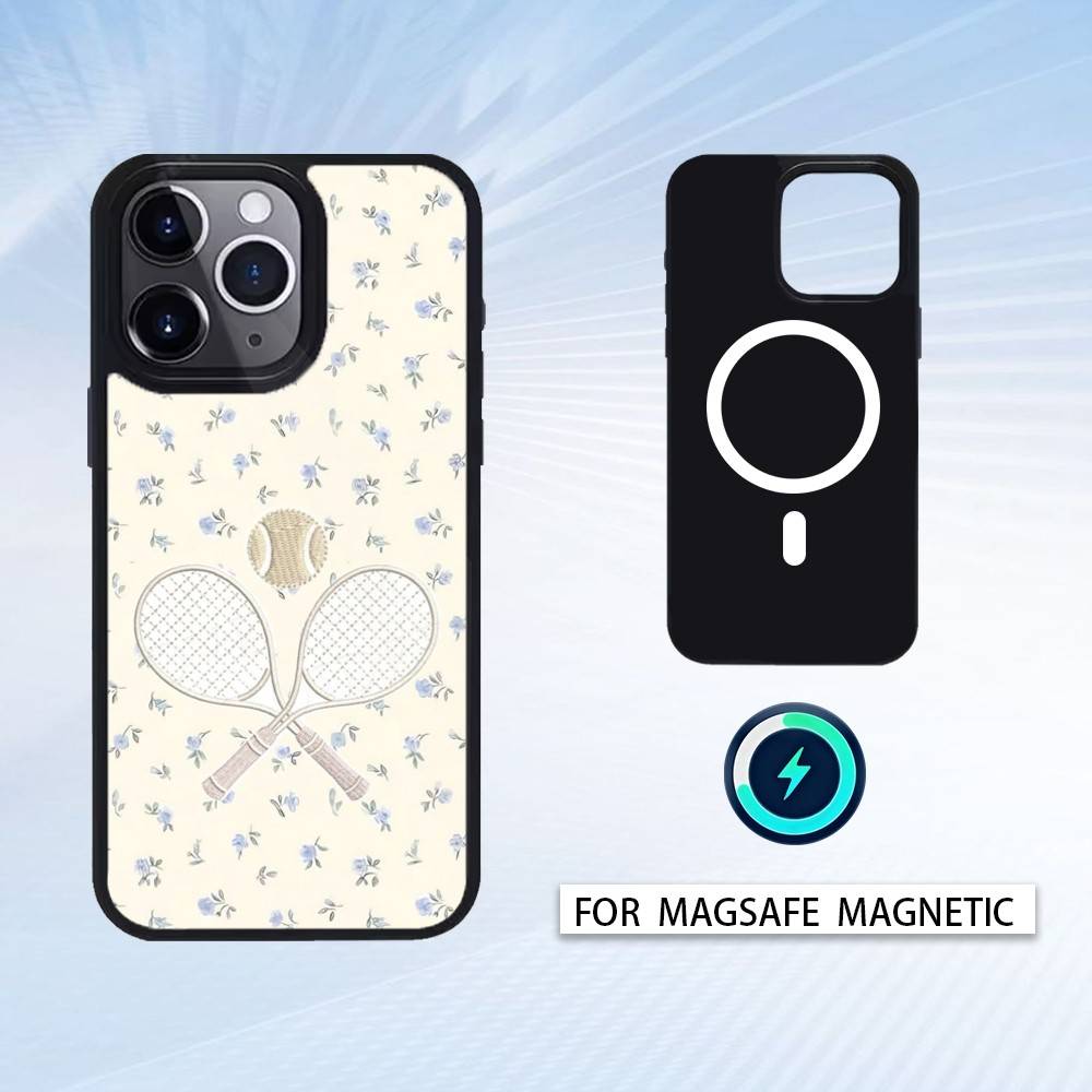 

Чехол для телефона с принтом Т-Теннис для iPhone 17, 16, 15, 14, 13, 12, Pro, Max, Магнитный для беспроводной зарядки Magsafe iPhone17Promax