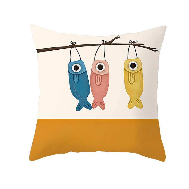 Nordic, Fresh and Cute Cartoon Pillowcase, Home Sofa, Car Bedside, Office Cushion Cover
