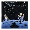 Miyamoto-Towel Kenema Tenugui Hand Towel, Bone Sake Fireworks, 35x90cm, Made In Japan