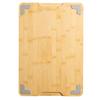 Non-Slip Bamboo Cutting Board with Juice Groove Durable Eco-Friendly Kitchen Prep Board Easy to Clean with Built-In Handles