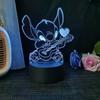 Stitch 3D Acryl Illusion Nachtlicht 16 Farbwechselnde Dekorationslichter Mit Fernbedienung Weihnachten Geburtstag Dekoration Geschenk