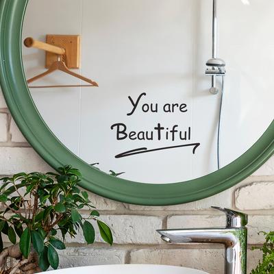 Fun-a002 Sei Bellissima Slogan Inglese Bagno Bagno Sfondo Paesaggistico Adesivo Murale