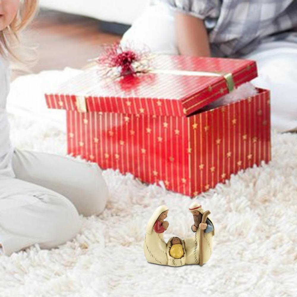 Unique Jesus Christ Figurine Cute Christmas Manger Ornaments Holy Family Figurine  Home Decor