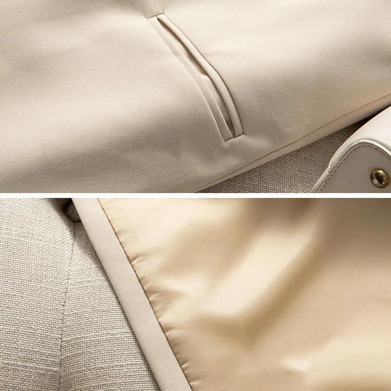 Vestă pentru costum de primăvară, vară, dublu piept, pentru femei, culori solide, fără mâneci, vestă coreeană, haină de stradă, jachetă de designer de afaceri pentru femei