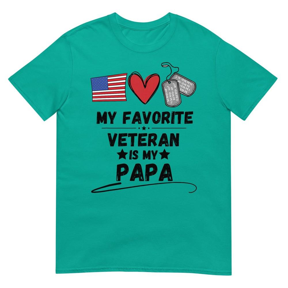 My Favorite Veteran Is My Papa Father Veterans Day Kids TShirt