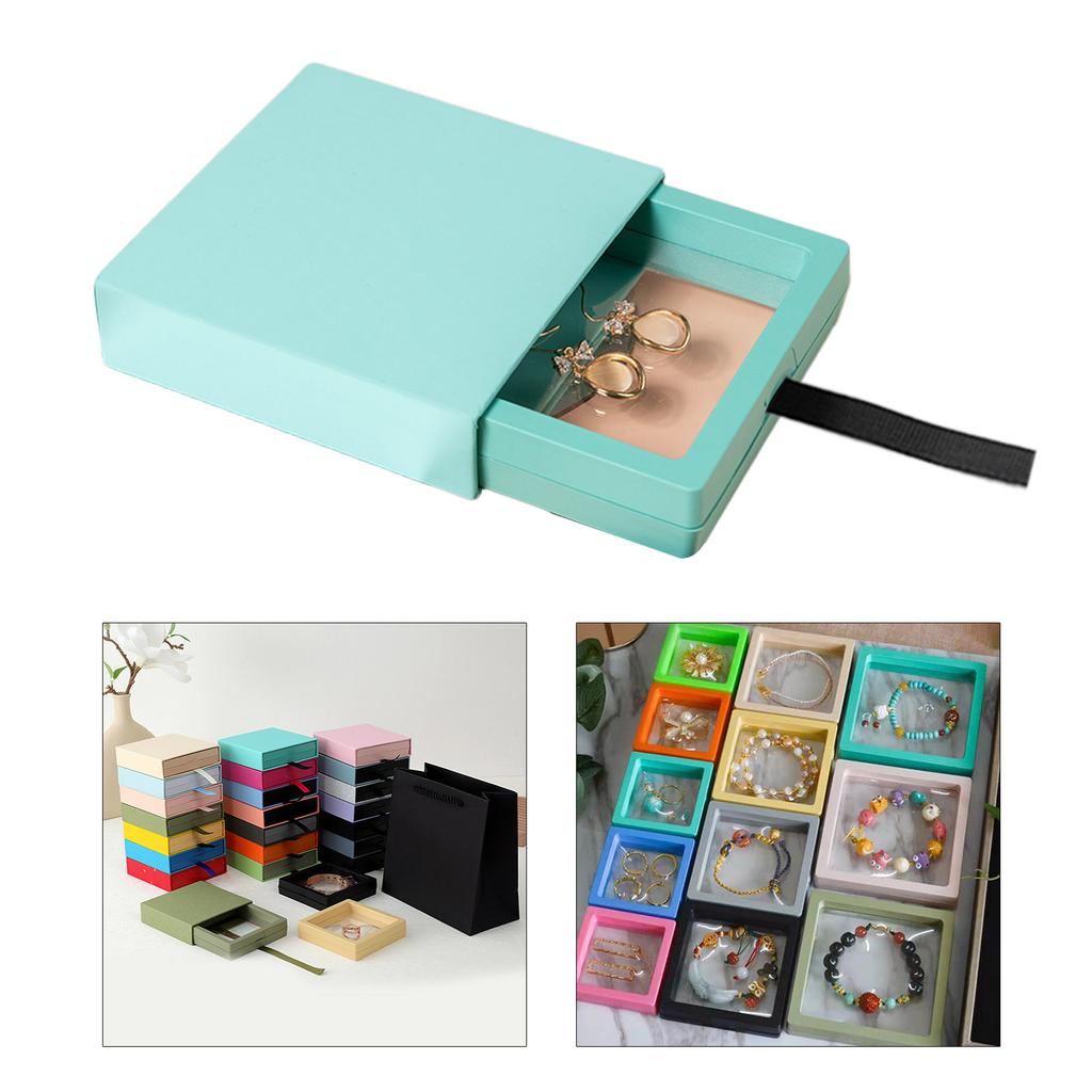 13 Colors Drawer Suspension Drawer Box Earrings Necklace Rings Storage Jewelry Box PE Film Jewelry Packaging Box