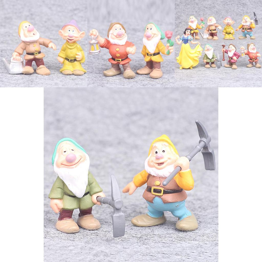 Delightful Set Of 8 Princess Snow White And Seven Dwarfs Action Figures For Kids
