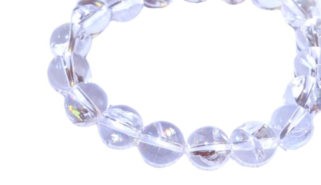 Kanaishi Dream Rainbow Crystal Bracelet for Men and Women Natural Power Stone 10mm Iris Quartz Size 15cm Women with Small [Happiness, Fulfillment,