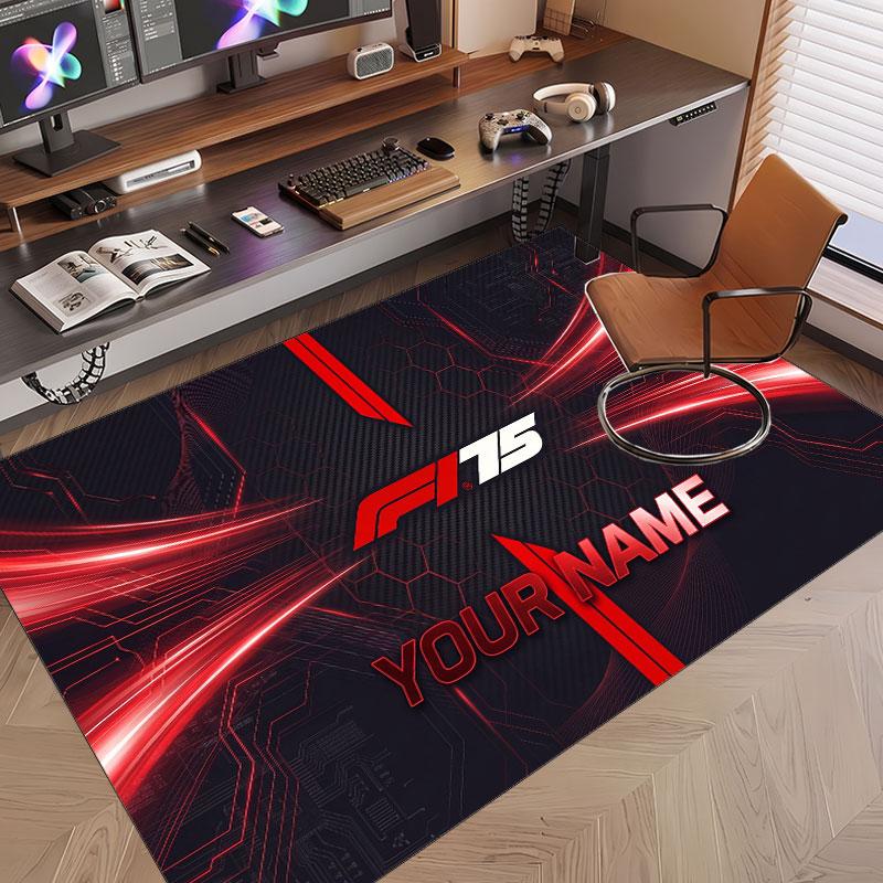 Custom Rug F1 Pattern Print Name Text Soft Non‑Slip Floor Carpet for Home Indoor Decoration