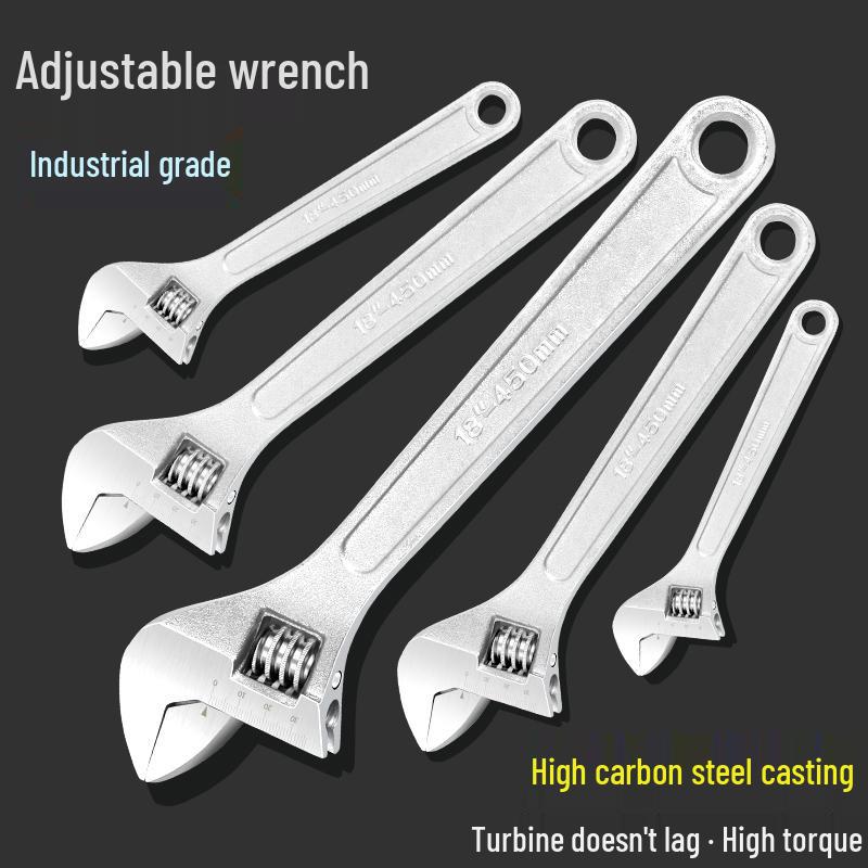 Adjustable Multifunctional Large-Opening Self-Tightening Short Handle Wrench for Plumbing