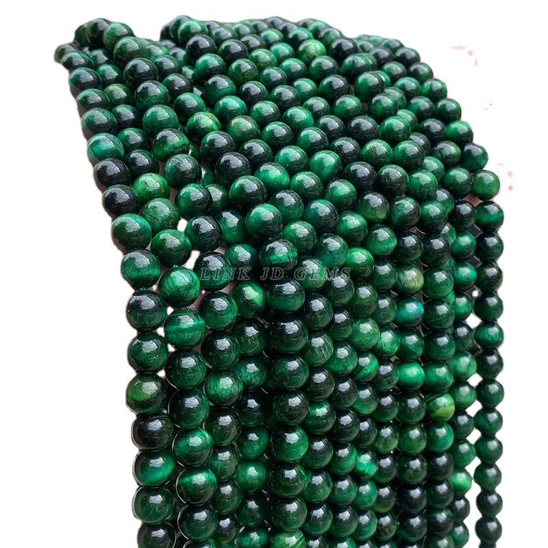 Jingde A-Grade Green Tiger Eye Round Loose Beads Bracelet for DIY Jewelry Accessories