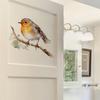 Watercolor Sparrow on Branch Window Stickers, Self-Adhesive Static Cling Decals for Bedroom Dorm Classroom Study Room Decoration