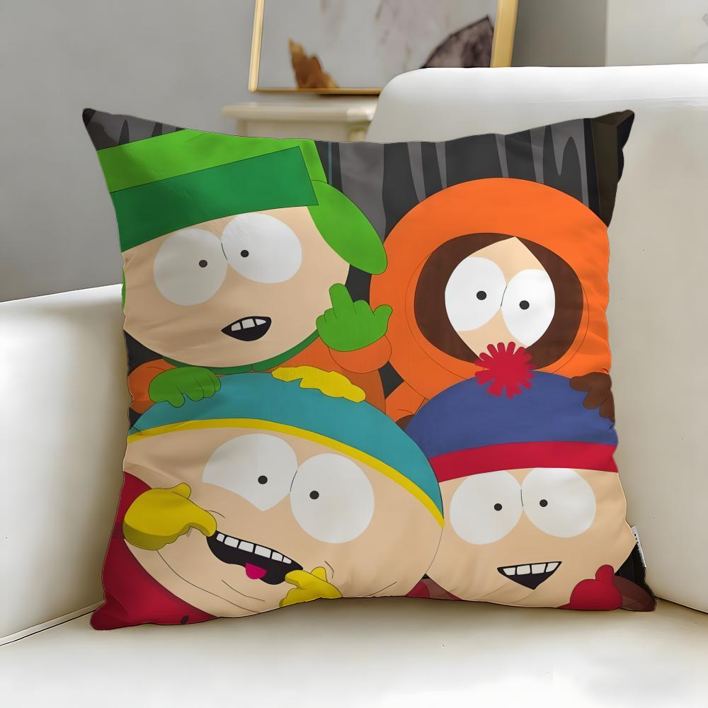 1Pc South Park Pillow Cover, Polyester 2D Double-Sided Print, Classic Cartoon Character Cushion Case, Decorative Throw Pillow Fo