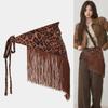 Jeans Decor Suede Leopard Print Belt Hip-hop Fur Triangle Belt  Waist Accessories