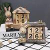 Kreativ Träkalenderprydnad - Liten Skrivbordsdatumvisning & Fotorekvisita