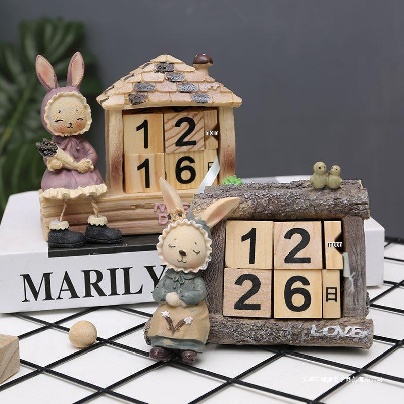 Creative Wooden Calendar Ornament - Small Desktop Date Display & Photo Props