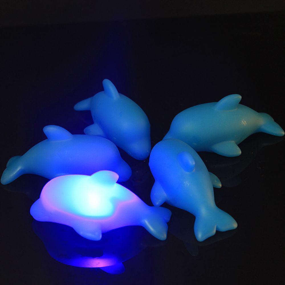 Bathroom Baby Dolphin Bath Toys LED Lamp Bath Toys Up Water Floating Toy Glowing Beach Toys
