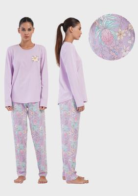 Women's Cotton Pajama Set Long Pants And Long Sleeve 6XL Vienetta Comfortable