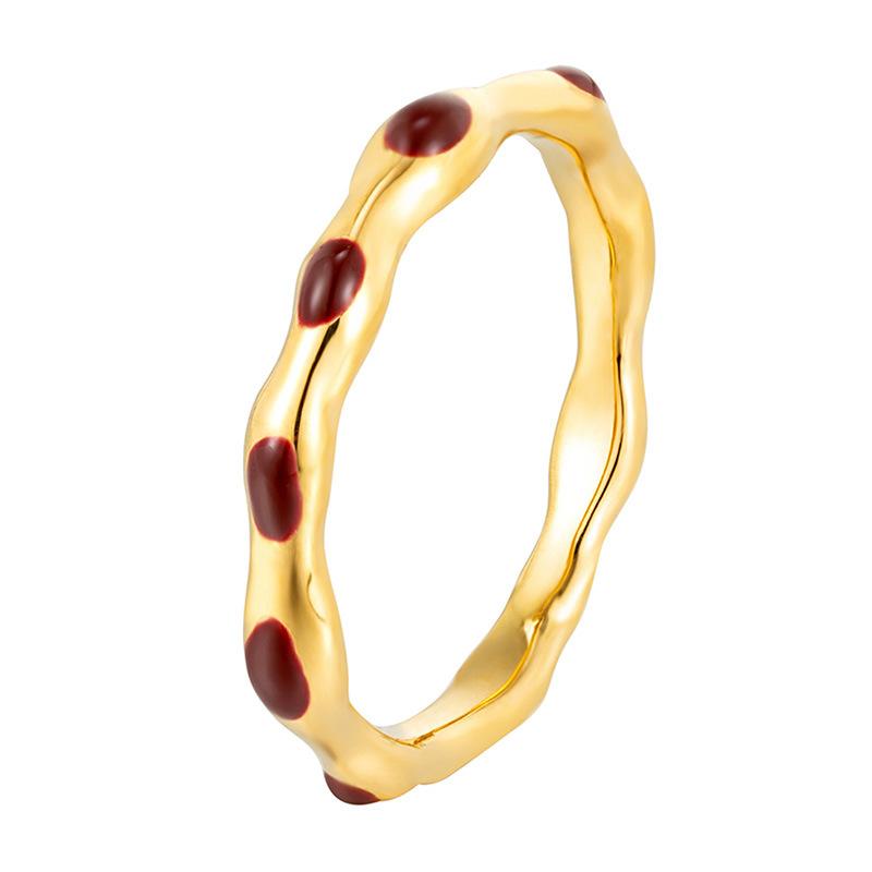 Einfacher Geometrischer Tropfring Damen Nischen Design High-End Ring, Titanstahl Galvanisierung Unregelmäßige Accessoires