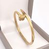 Elegant Slim Waist Titanium Steel Bracelet with Diamond Inlay, 18K Gold, Women's Niche Design