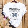 Watercolor Short Sleeve Printed Simple Casual Polyester T-Shirt T-Shirt Fashion Pattern Women's O-Neck T-Shirt