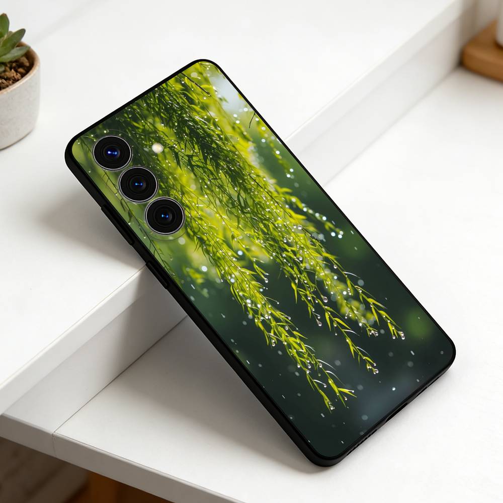 Spring green scenery For Samsung S25,S24,S21,S22,S23,S30,Ultra,S20,Plus,Fe,Lite,Note,10,9,5G Black Cover