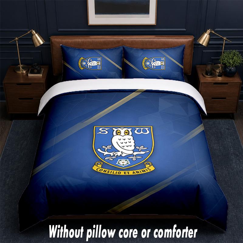 Sheffield Wednesday Design Bed Bedding Set 1 Duvet Cover + 2 Pillowcases Soft Breathable Household Bed Linens