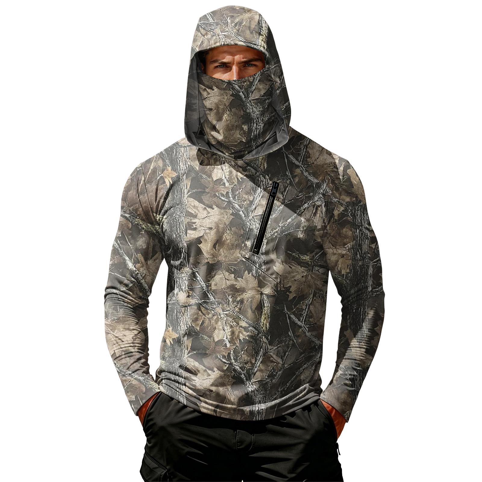 

Men s Casual Hooded Long Sleeve Sunscreen Top XL коричневый