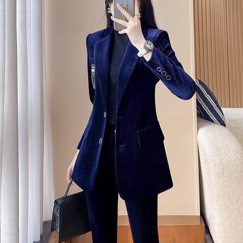 Женский вельветовый деловой костюм 2XL