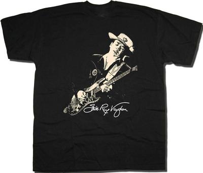 Stevie Ray Vaughan On Stage Cotton Black Short Sleeve All Size Unisex Shirt Unisex T-Shirt