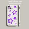 Luxury Color Phone Case For iPhone 18 15 14 13 12 mini 11 Pro Max XS X XR SE 7 8 Plus soft Silicone Beige Cover Style Stars Pattern