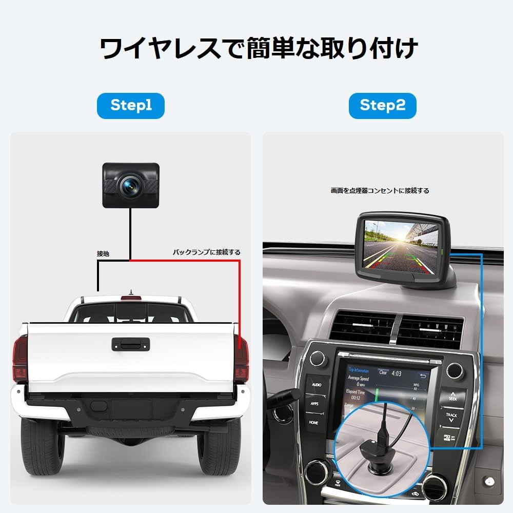 Auto-vox TD-2 Back Camera Wireless Monitor Set, Microwave Interference Protection, Noise Protection, Compatible with