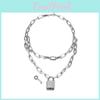 Trendy Minimalist Women's Necklace Featuring Elegant Alloy Lock Charm For Everyday Wear