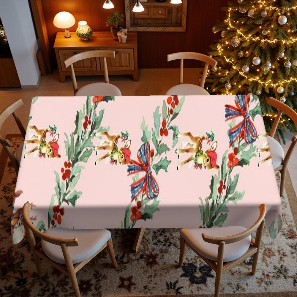 

Christmas Deer Pattern Tablecloth Restaurant Kitchen Tablecloth Living Room Home Decoration Rectangular Party Decoration 40x70cm