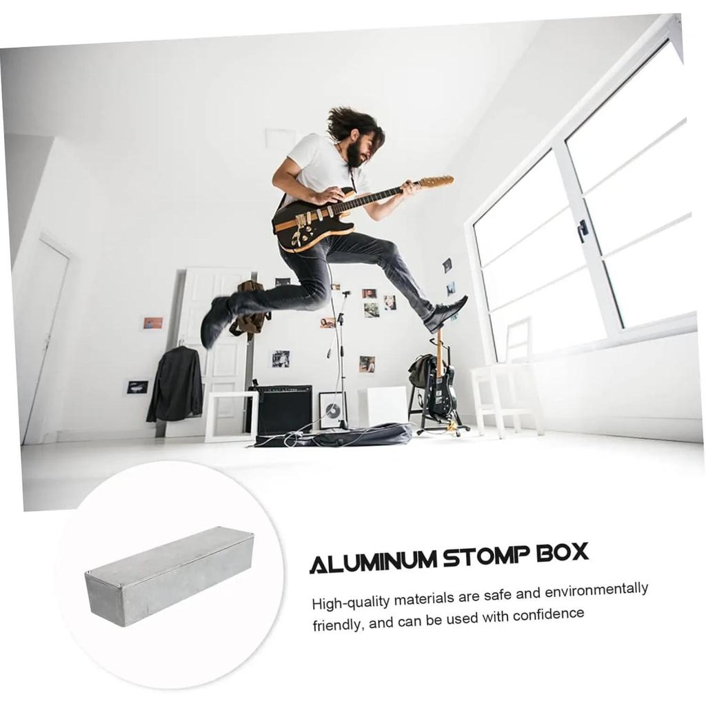 Boîtier en Aluminium 1032L pour Pédale Stomp Box - Boîtier pour Pédale de Guitare DIY Moulé sous Pression 254x71x52.5mm Avec Pieds en Caoutchouc Interrupteur à Bascule (Blan inachevé