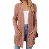 Women's Color Long Sleeve Knit Cardigan with Pockets for Fall Winter Layering