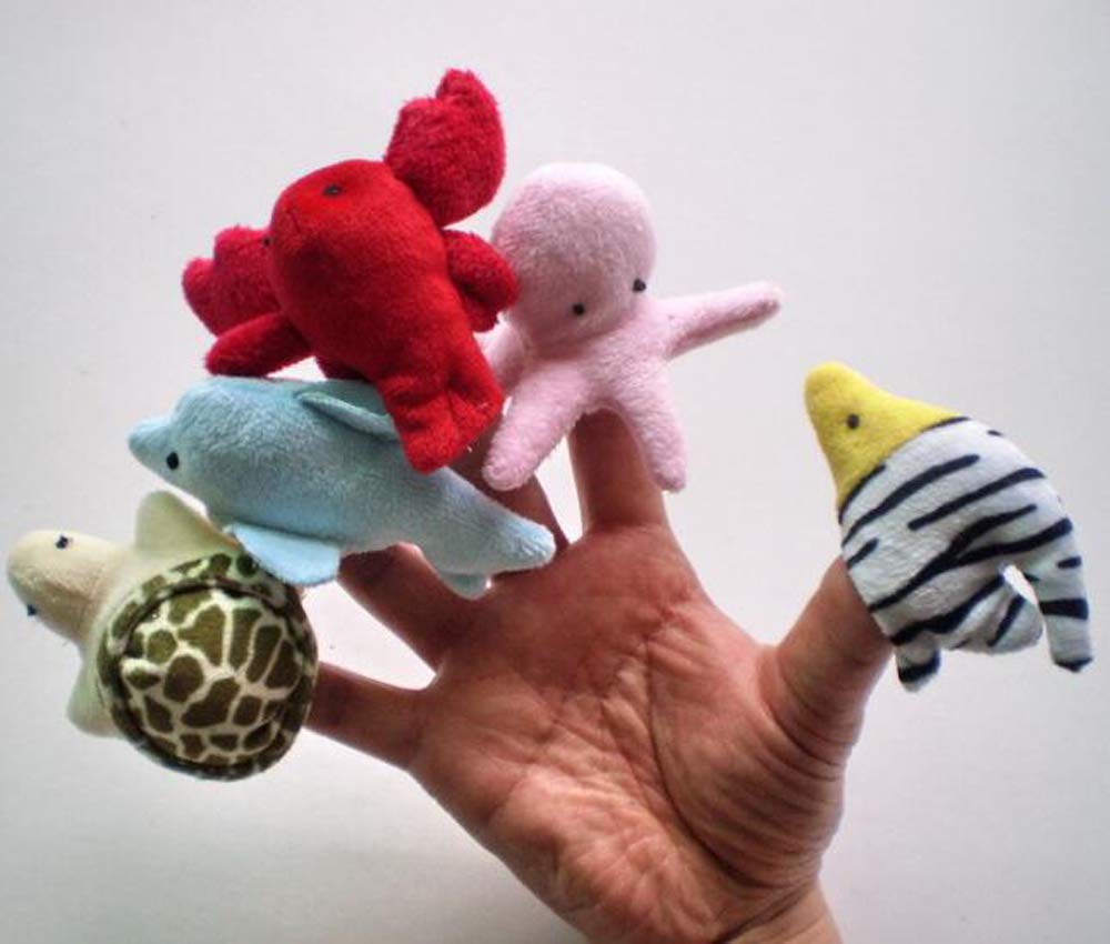 HJ Finger Puppet Animal Fish Finger Puppet Toy Finger Puppet Animal Baby Toy Educational Toy Story Cloth of (Set 50)