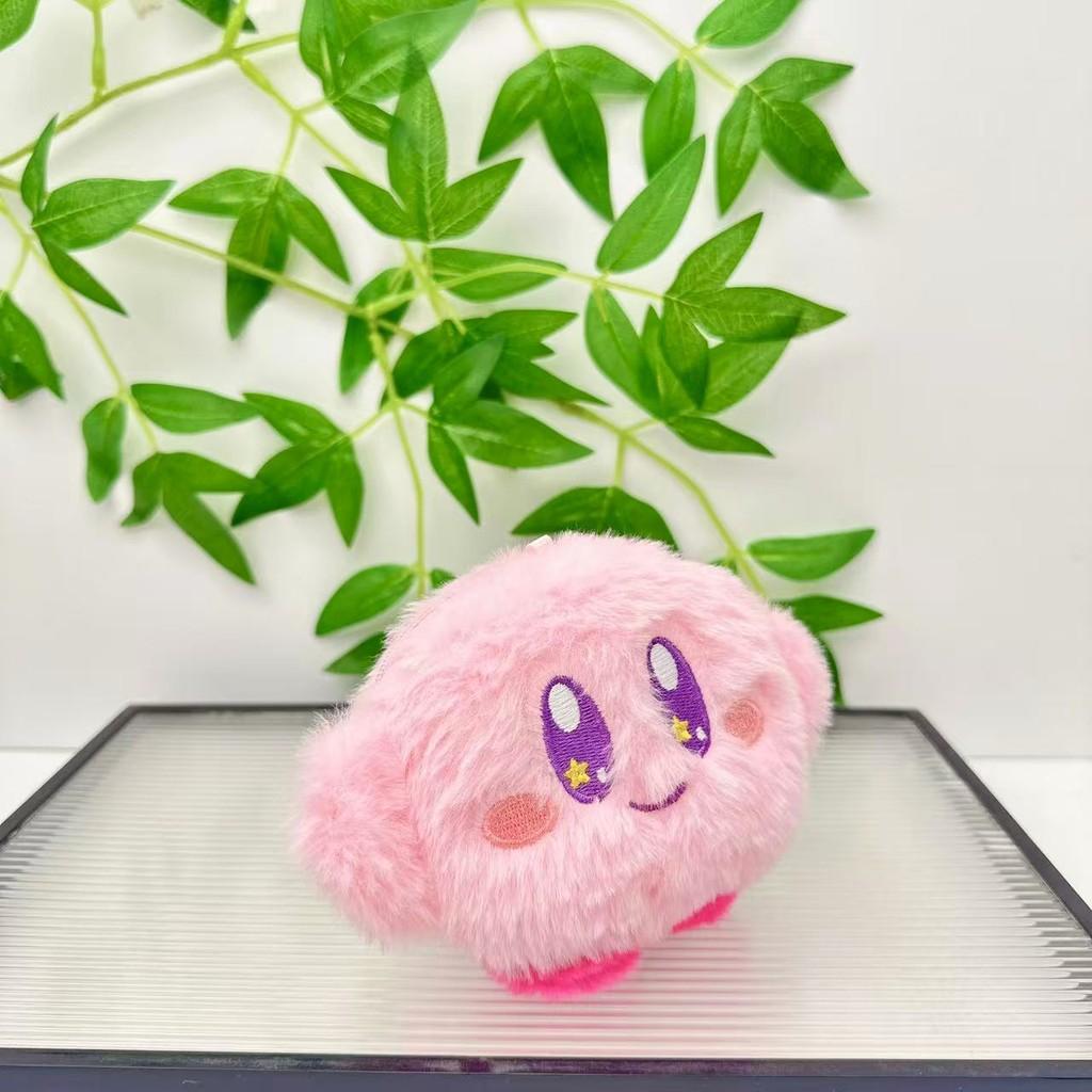 Plush Kirby Coin Purse Keychain Star Eye Embroidery Design For Gift Kids