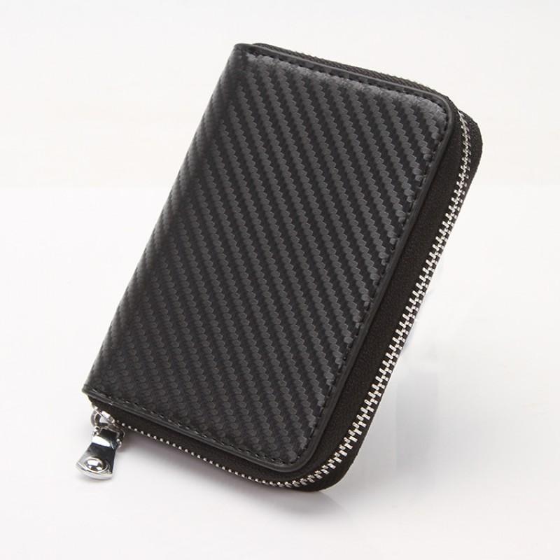 Mini Small Wallet Popular Carbon Fiber Short Zipper Men's