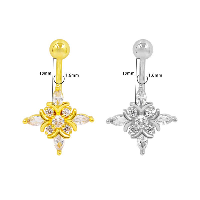 Gaibei Stilvoller Bauchnabelring mit Blumenmuster - Europäisches & Amerikanisches Design