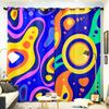 2Panels Colored Pigment Abstract Curtains Geometric Pattern Curtains for Bedroom Living Room Kitchen Window Blinds Cortinas