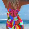1011 new European and American printed one-piece swimsuit women's beach hot spring sexy swimsuit