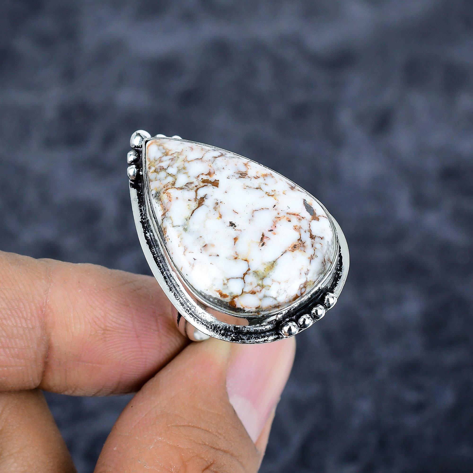 

Wild Horse Gemstone Handmade 925 Sterling Silver Jewelry Ring Size 9 M-2817