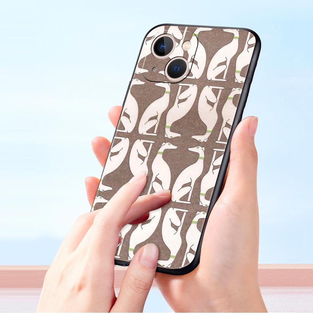 Galgo Greyhound Dog Luxury Phone Case For iPhone 17 Air 16 Plus 13 15 14 12 11 Pro MAX 7 8 SE Soft TPU Black Cover