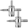 2 Pcs 4-Way Valve Stem Tool 4-in-1 Valve Core Tool Tire Valves Stem Puller Tyre Valves Removal Tools Repair Installer Tools for Bicycle Bike